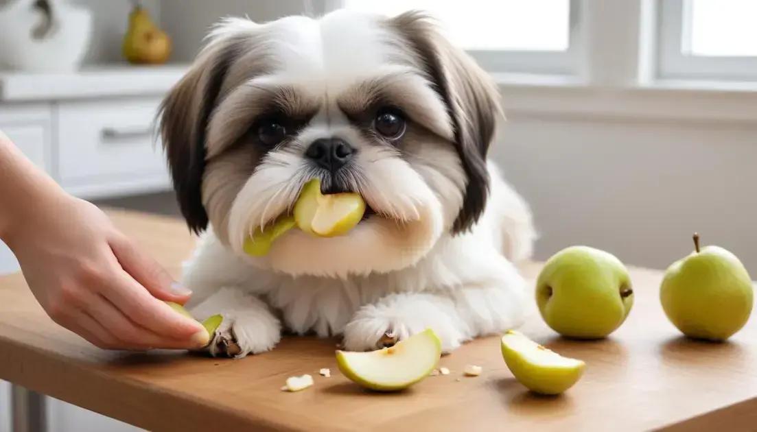 Como oferecer pera ao shih tzu sem riscos Como oferecer pera ao shih tzu sem riscos